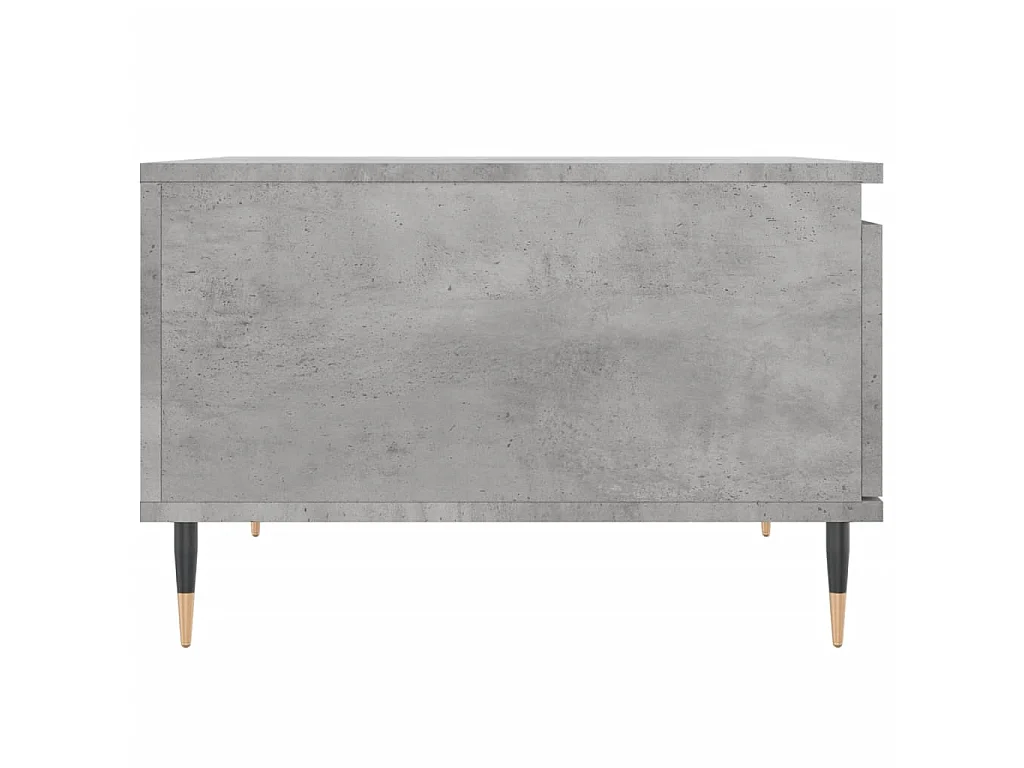 Mesa de centro cinza concreto dourado 55x55x36,5 cm madeira projetada