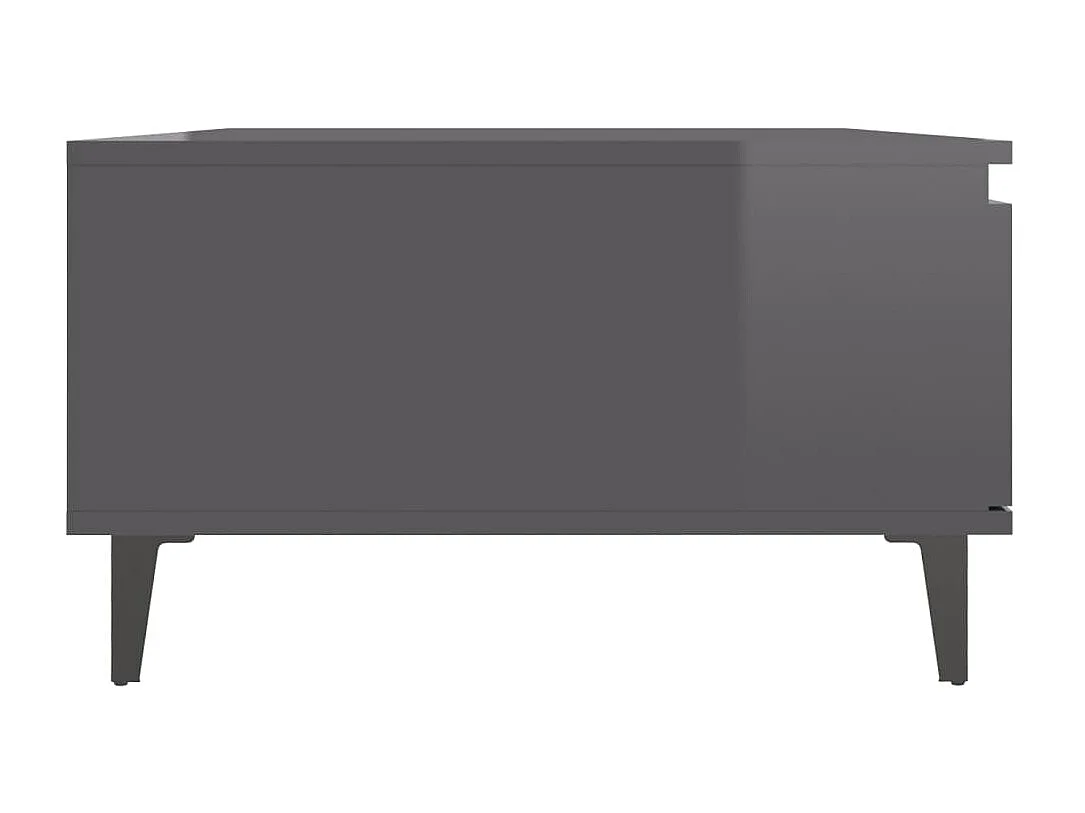 Table basse Gris brillant 90x60x35 cm Aggloméré