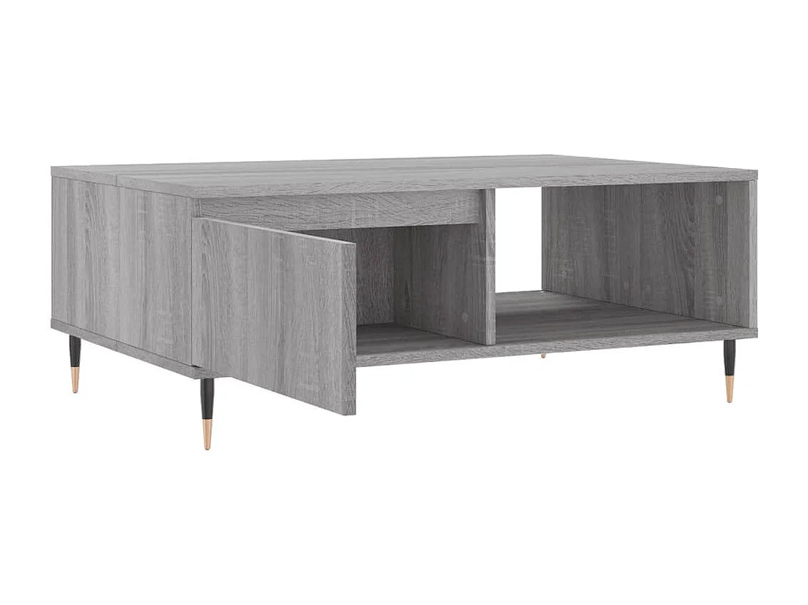 Table basse sonoma gris 90x60x35 cm bois d'ingénierie