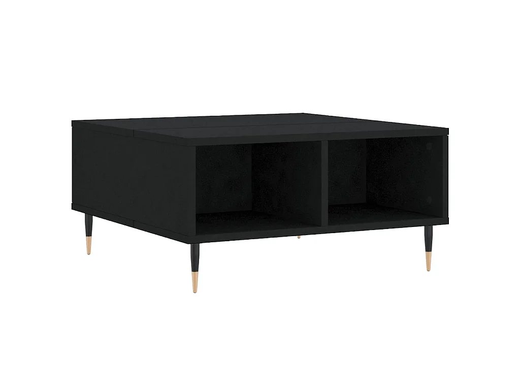 Mesa de centro Gold negra 60x60x30 cm de madera contrachapada