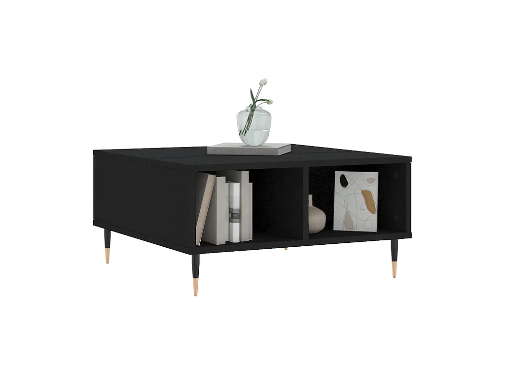 Gold Salontafel zwart 60x60x30 cm parket