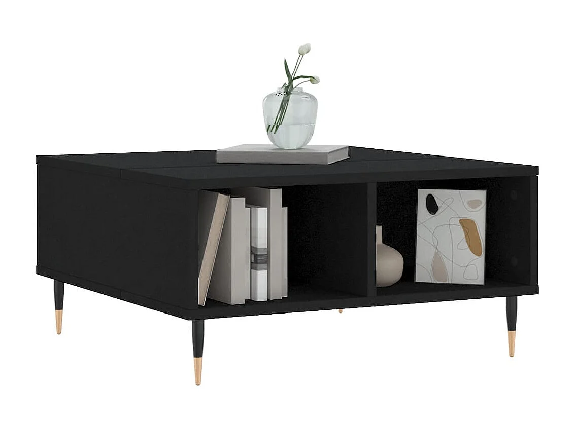 Gold Salontafel zwart 60x60x30 cm parket