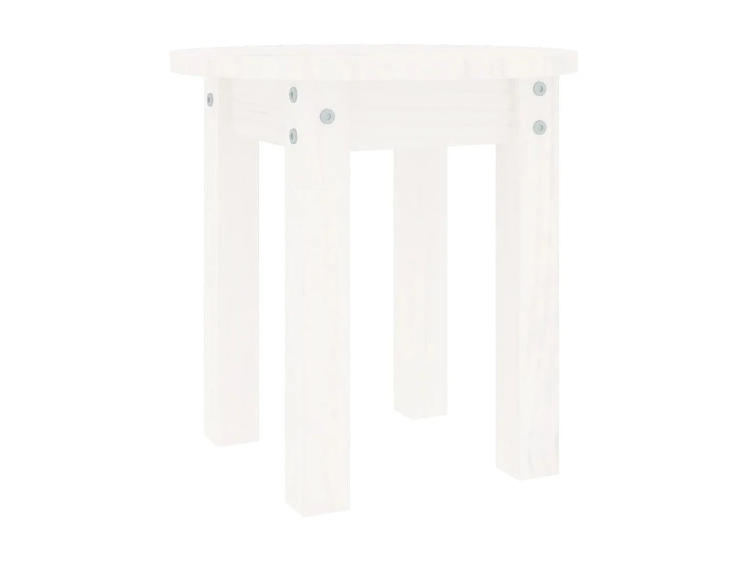 Mesa de centro dourada branca Ø 35x35 cm Madeira maciça de pinho