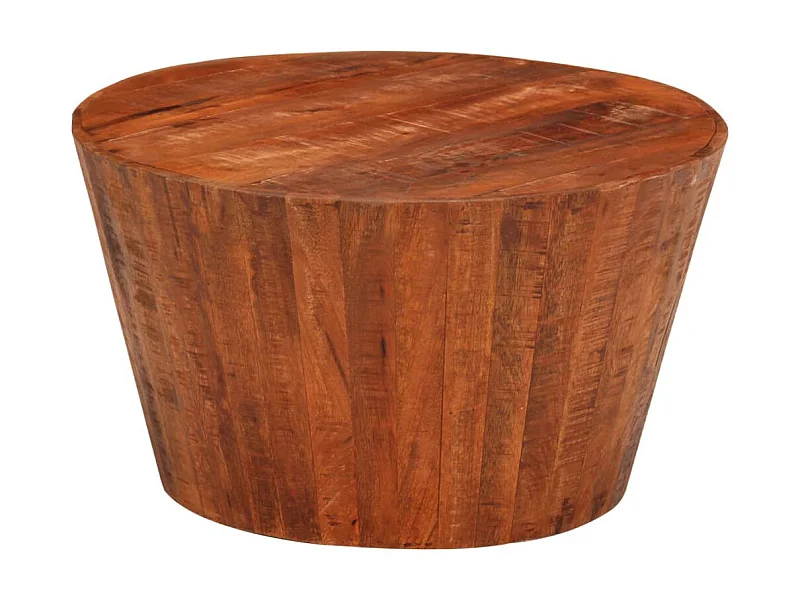 Table basse Ø 52x30 cm bois de manguier brut massif