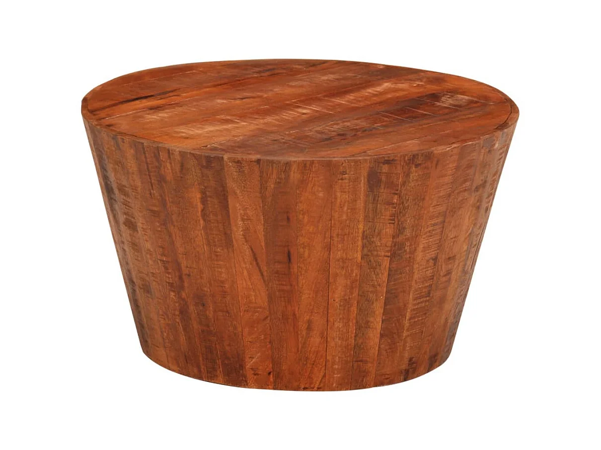 Table basse Ø 52x30 cm bois de manguier brut massif