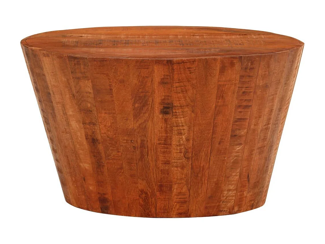 Table basse Ø 52x30 cm bois de manguier brut massif
