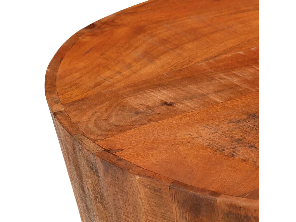 Table basse Ø 52x30 cm bois de manguier brut massif