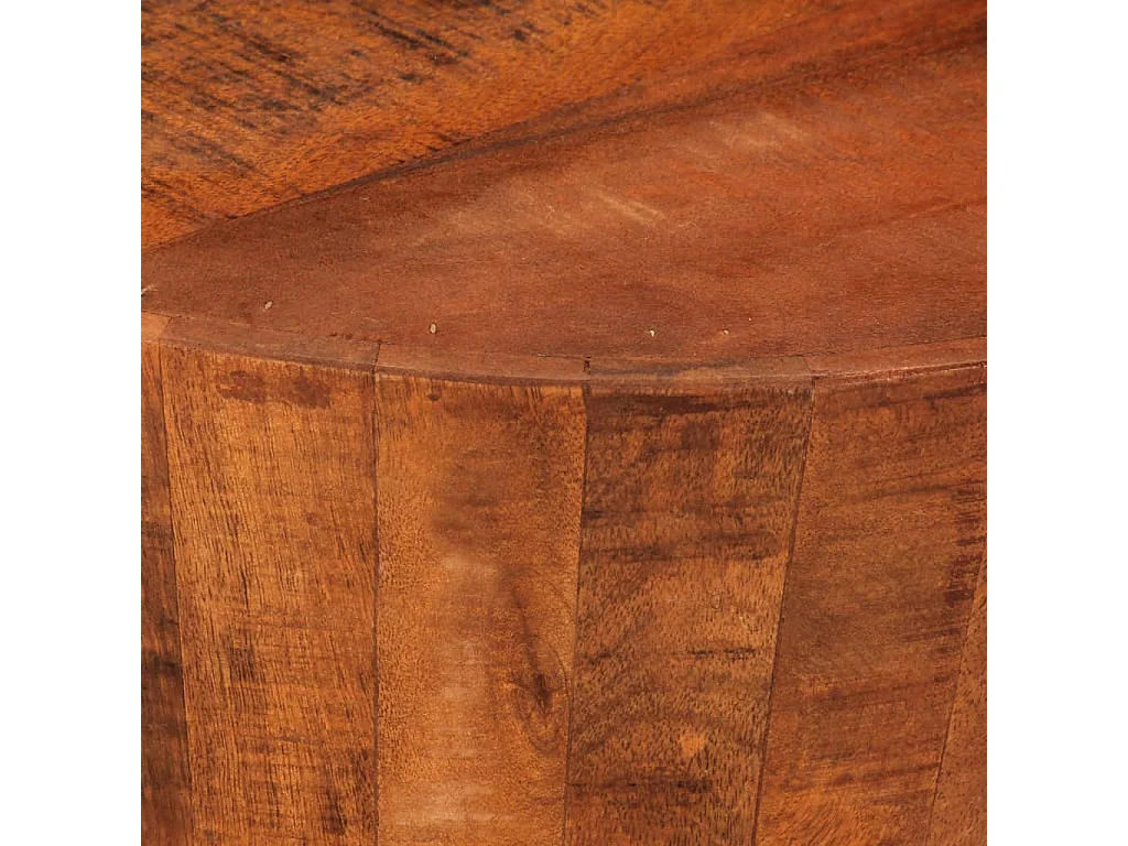 Table basse Ø 52x30 cm bois de manguier brut massif
