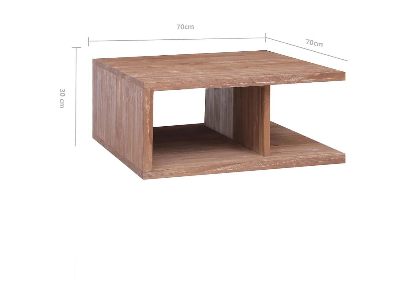 Mesa de centro Gold 70x70x30 cm Madera maciza de teca