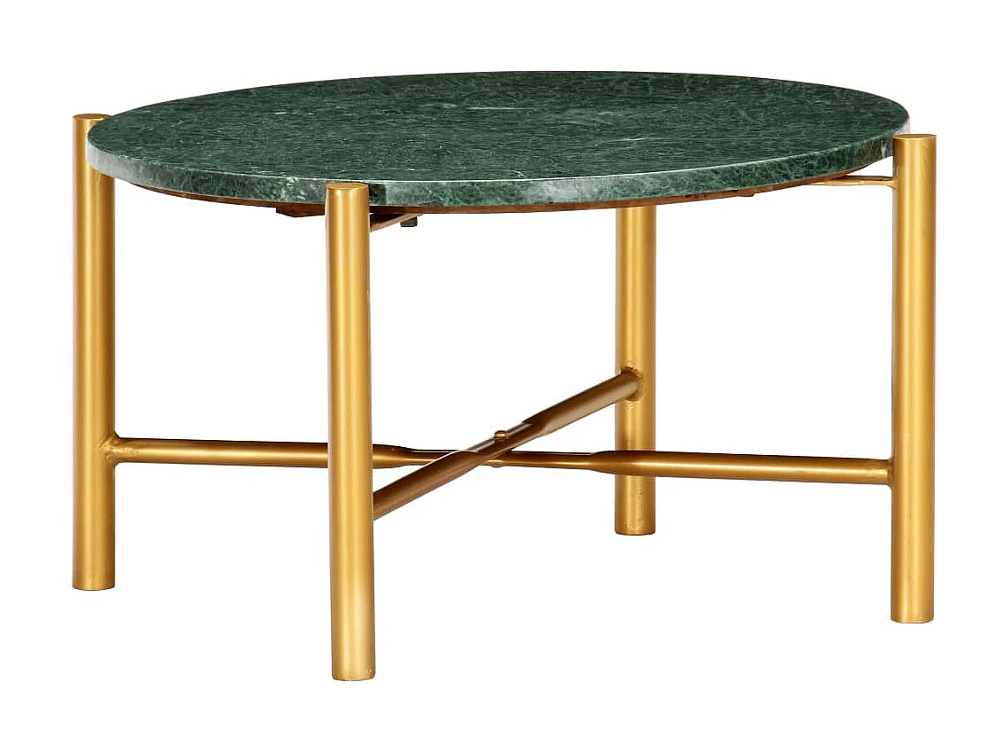 Table basse Vert 60x60x35 cm Pierre véritable et texture marbre