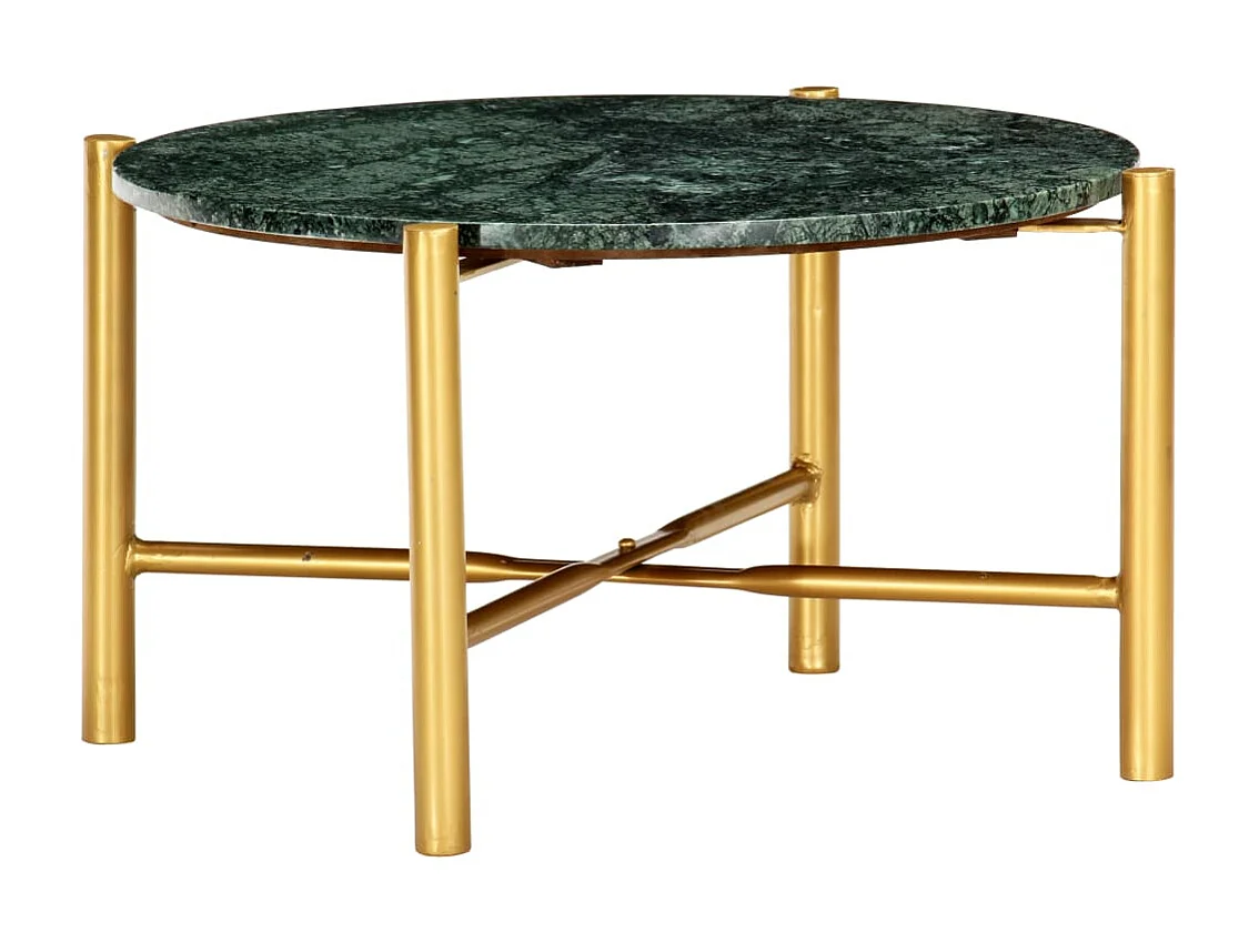 Table basse Vert 60x60x35 cm Pierre véritable et texture marbre