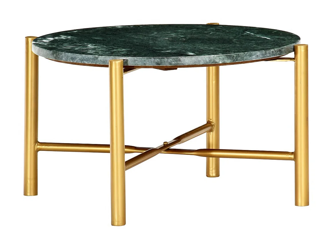 Table basse Vert 60x60x35 cm Pierre véritable et texture marbre