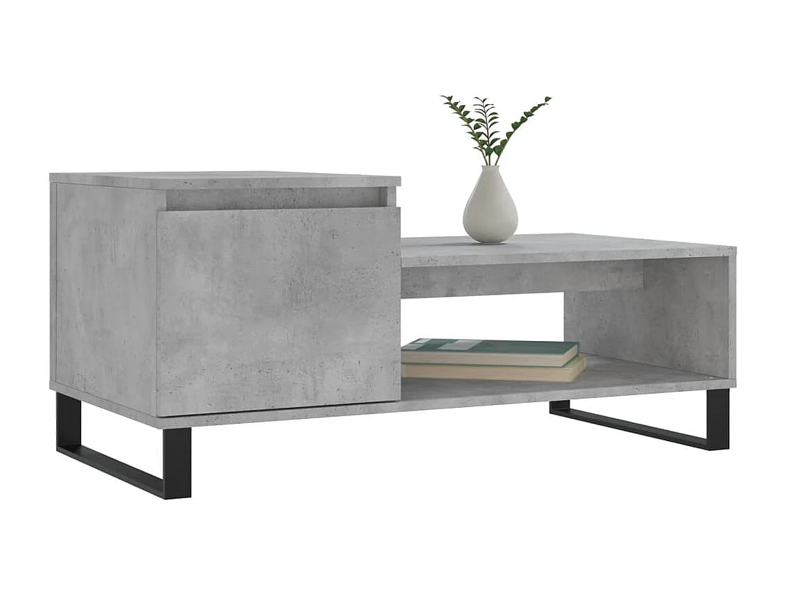 Gold Salontafel Betongrijs 100x50x45 cm Bewerkt hout