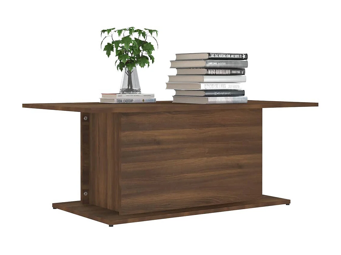 Gold Couchtisch Braune Eiche 102x55,5x40 cm Spanplatte