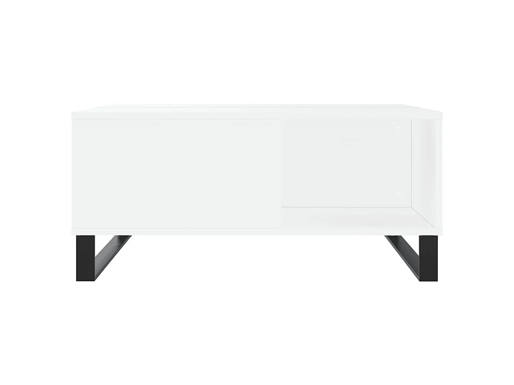 Mesa de centro dourada branca 80x80x36,5 cm madeira projetada