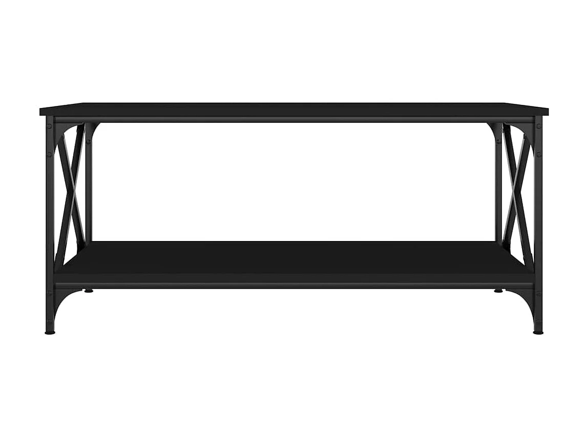 Tavolino Gold Nero 100x50x45 cm MDF e ferro