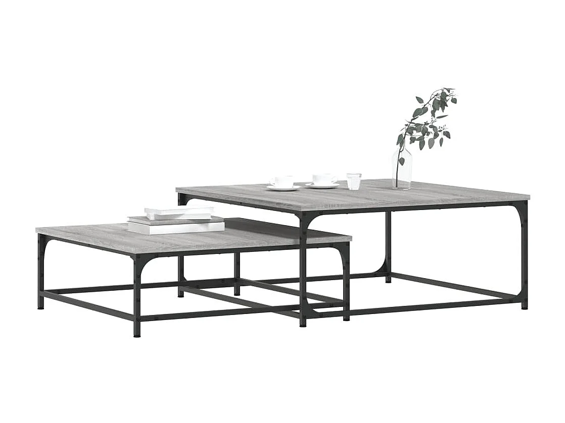 Gold Nesting salontafels, 2 stuks, sonomagrijs samengesteld hout