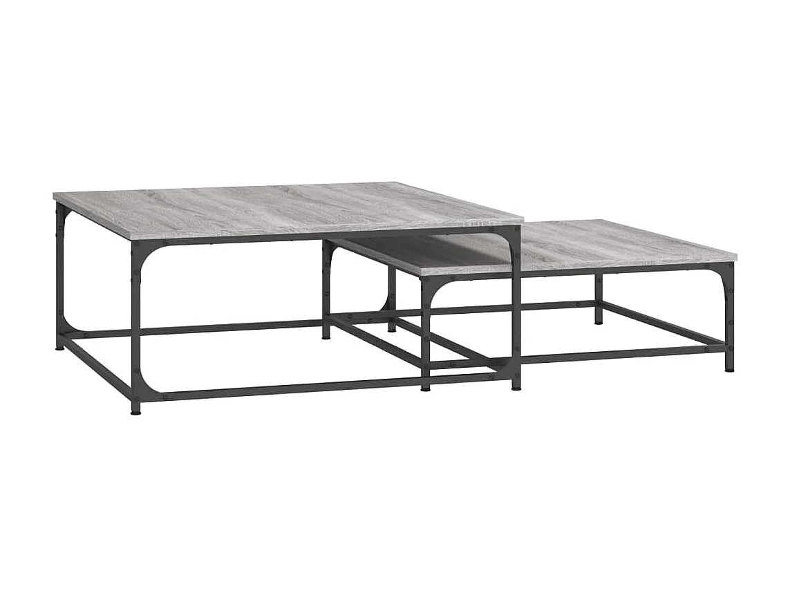 Gold Nesting salontafels, 2 stuks, sonomagrijs samengesteld hout