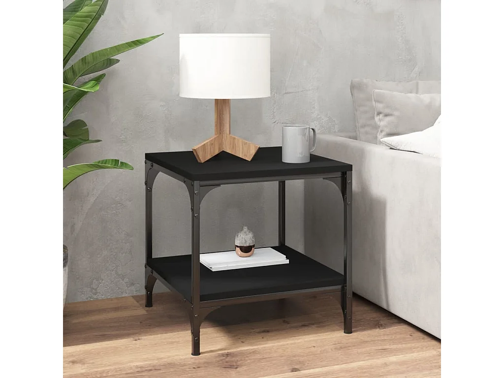 Table basse Noir 50x50x40 cm Bois d'ingénierie