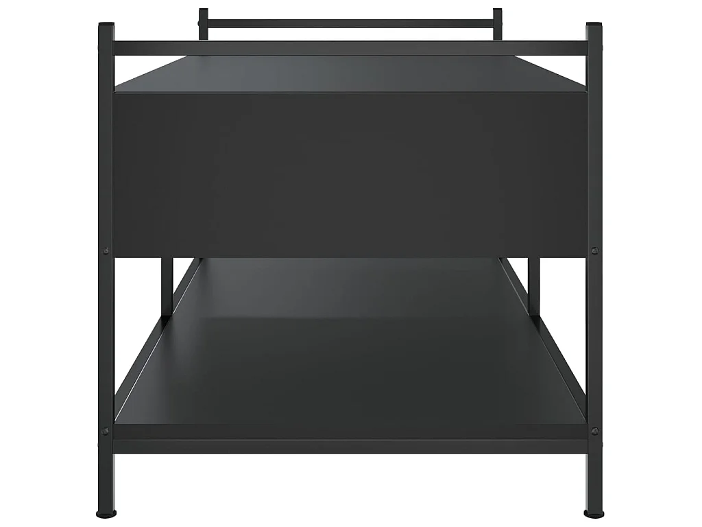 Mesa de centro dourada preta 99x50x50 cm madeira projetada