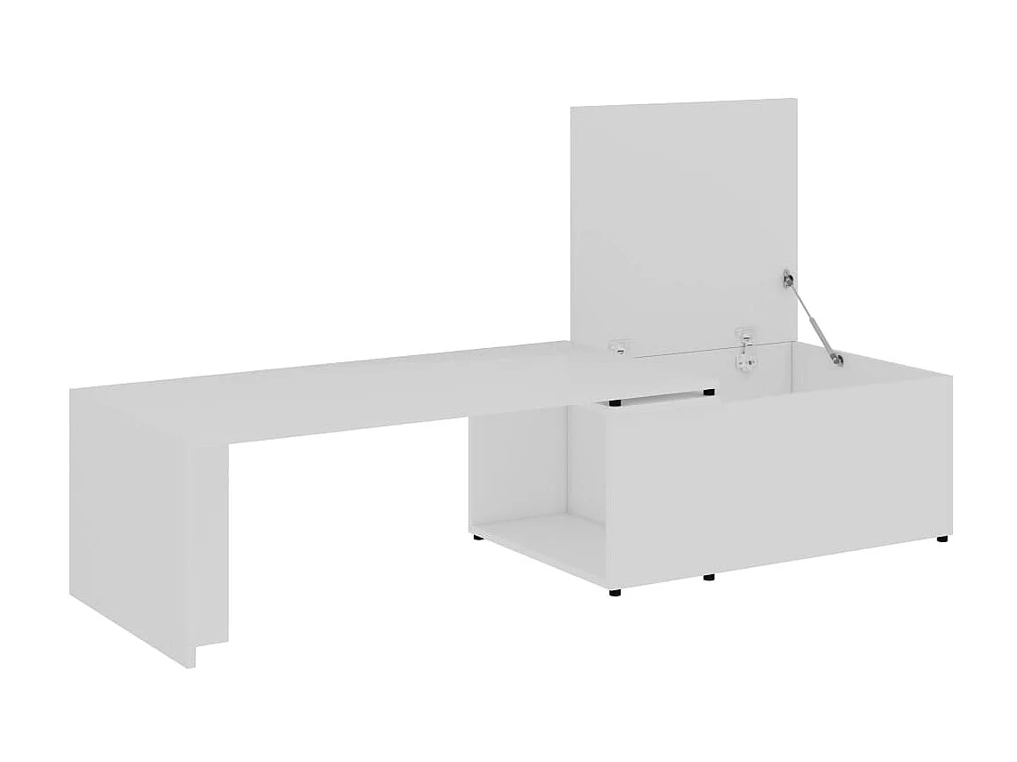 Mesa de centro Gold Blanco 150x50x35 cm Madera contrachapada