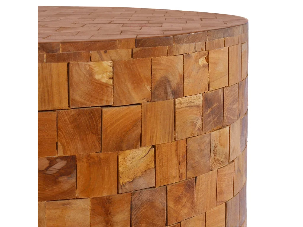 Mesa de centro dourada 60x60x35 cm Madeira maciça de teca