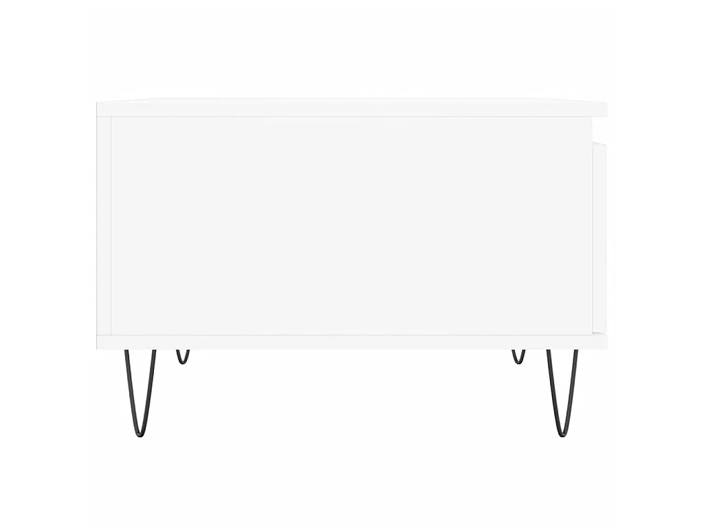 Mesa de centro dourada branca 55x55x36,5 cm madeira projetada