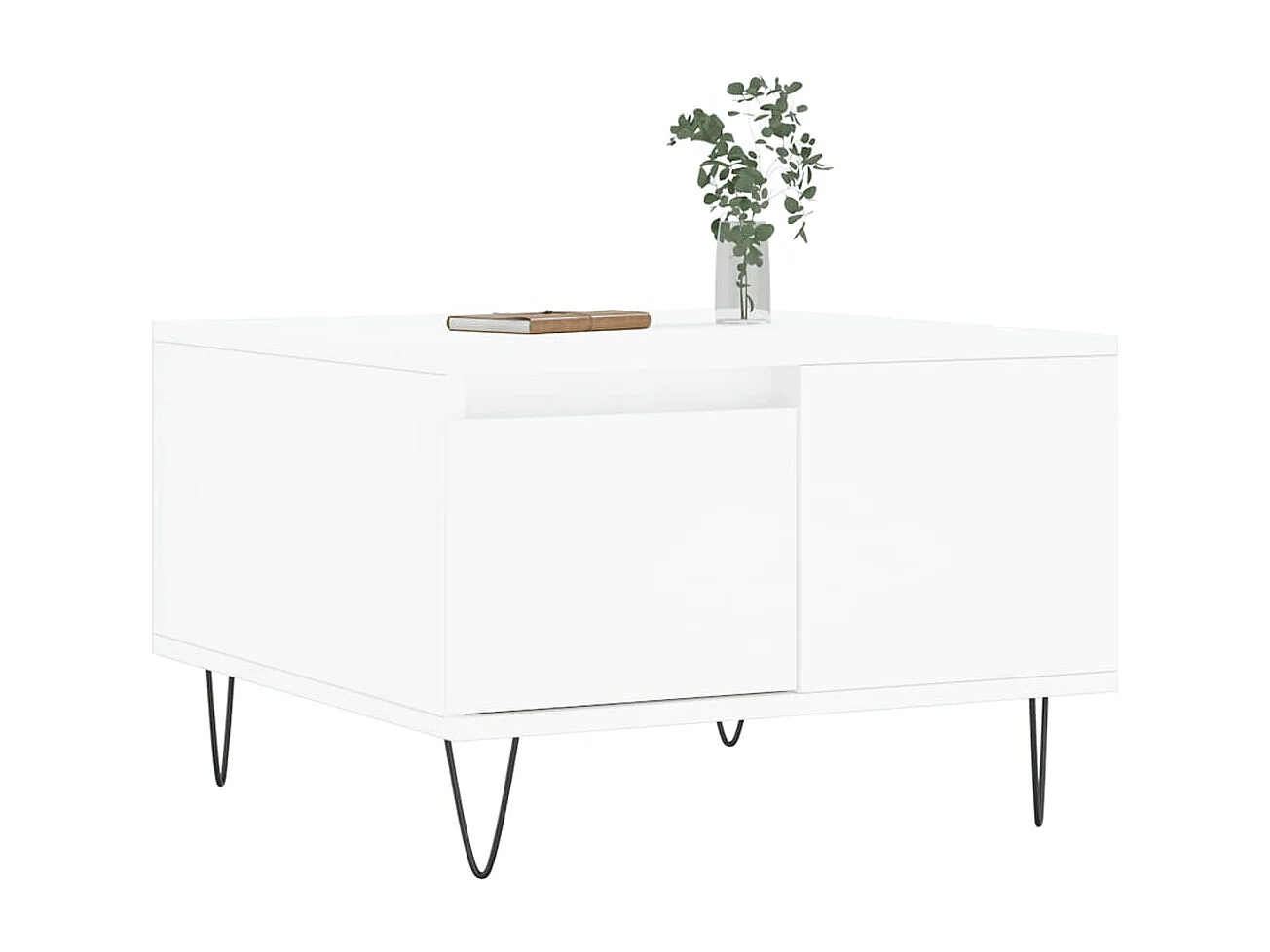 Table basse blanc 55x55x36,5 cm bois d'ingénierie