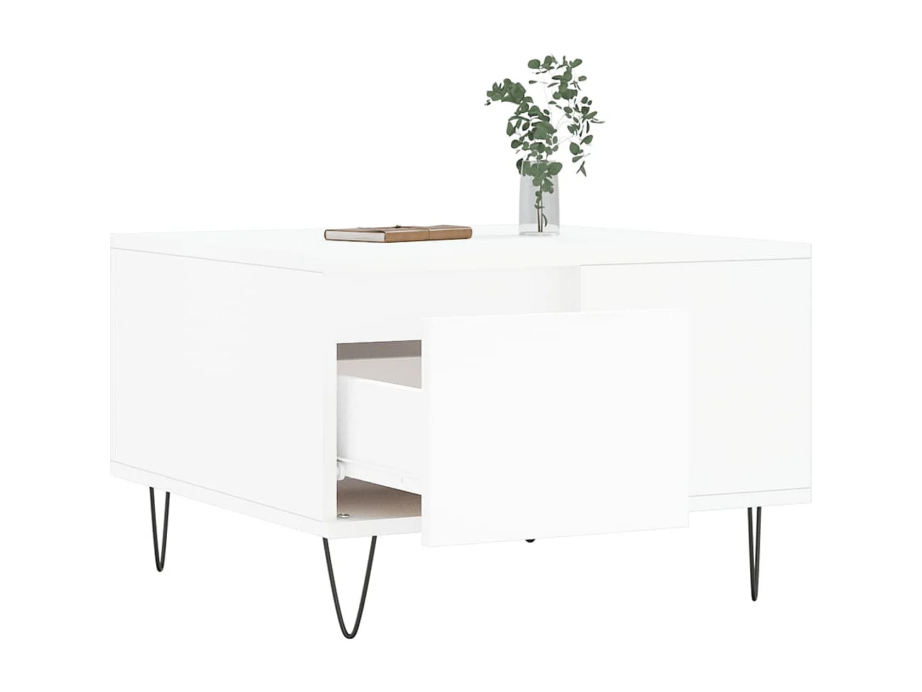 Table basse blanc 55x55x36,5 cm bois d'ingénierie