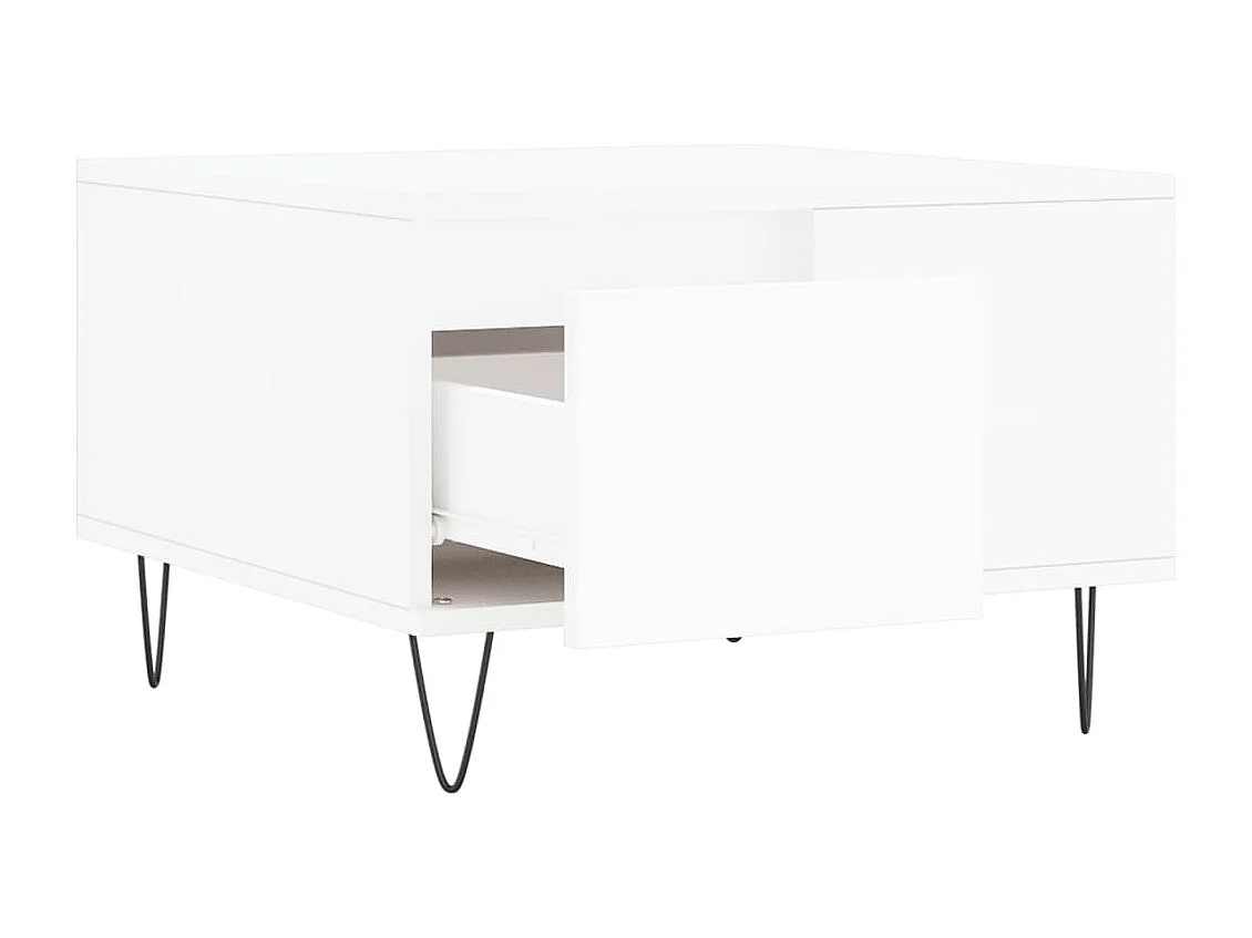 Table basse blanc 55x55x36,5 cm bois d'ingénierie