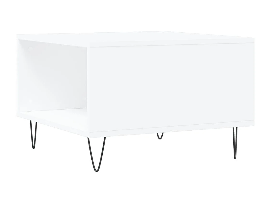 Table basse blanc 55x55x36,5 cm bois d'ingénierie