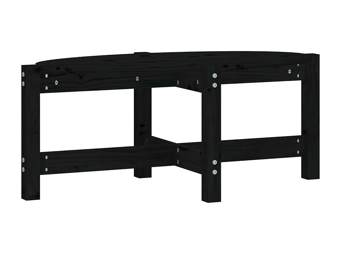 Gold Salontafel Zwart 87x48x35 cm Massief grenenhout