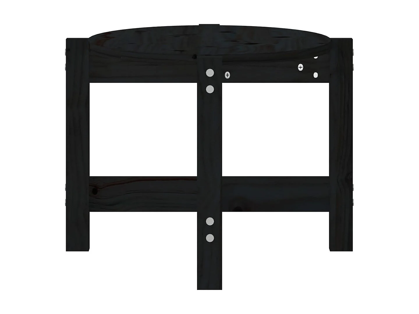 Gold Salontafel Zwart 87x48x35 cm Massief grenenhout