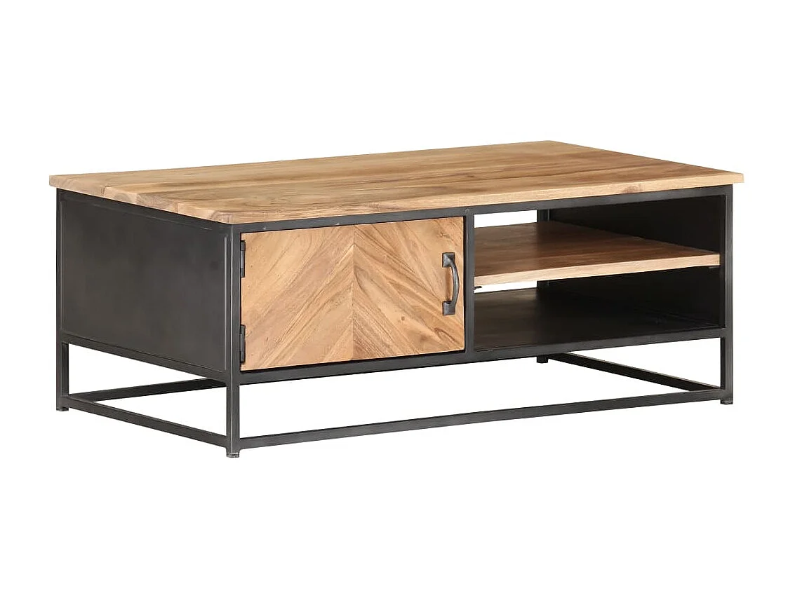 Tavolino Gold 90x50x35 cm Legno massello di acacia