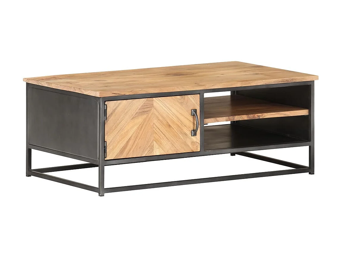 Tavolino Gold 90x50x35 cm Legno massello di acacia