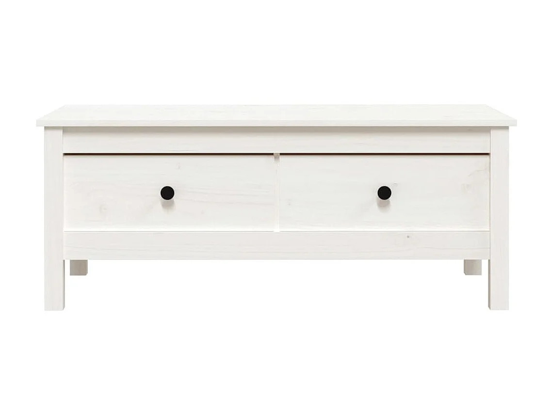 Mesa de centro dourada branca 100x50x40 cm Madeira maciça de pinho