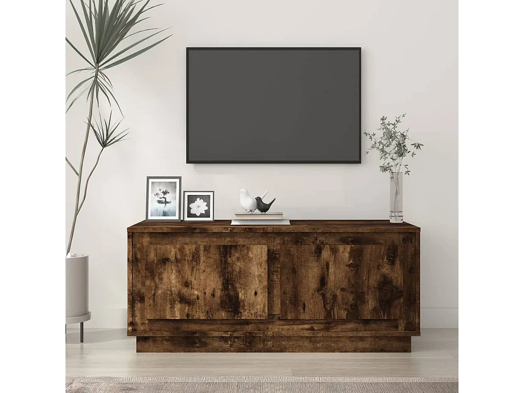 Mesa de centro roble ahumado Gold 102x50x44 cm madera contrachapada