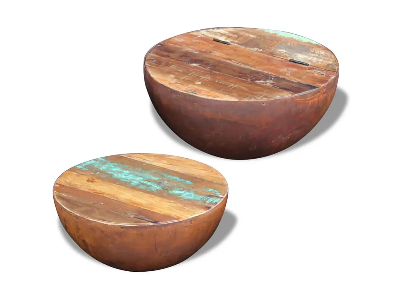 Ensemble de 2 tables basses Bois de récupération massif