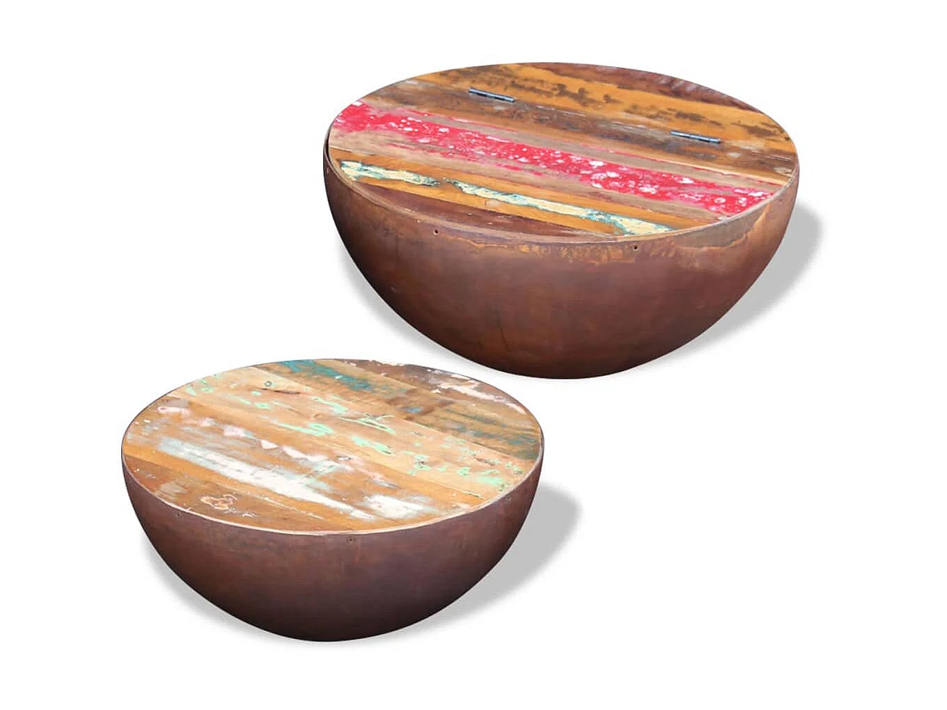 Ensemble de 2 tables basses Bois de récupération massif