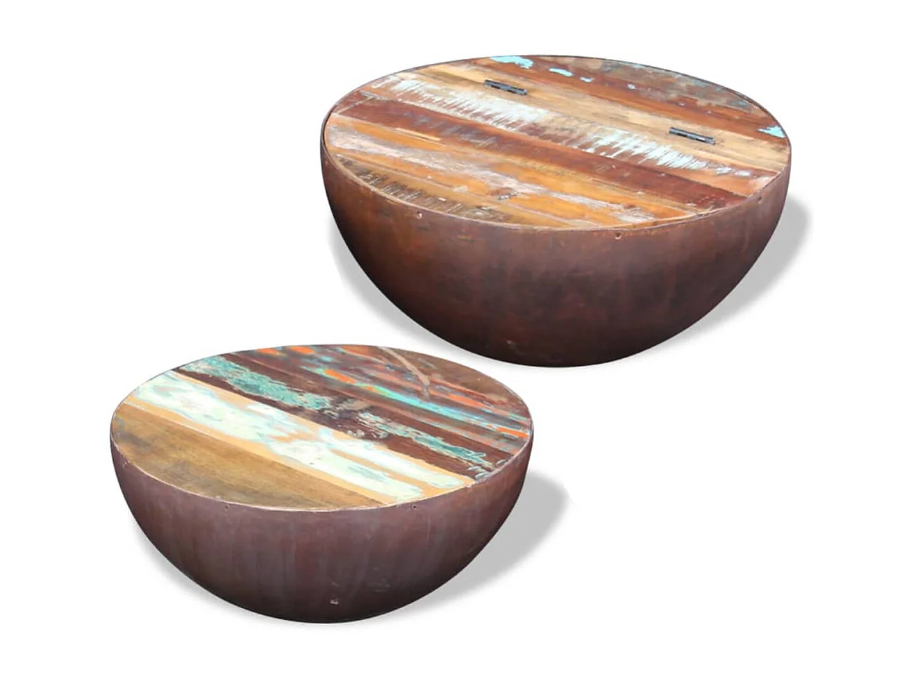 Ensemble de 2 tables basses Bois de récupération massif