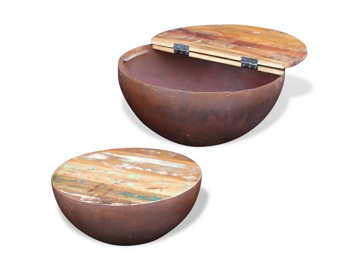 Ensemble de 2 tables basses Bois de récupération massif