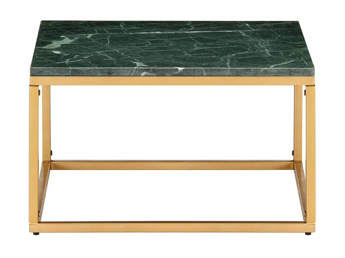 Table basse Vert 60x60x35 cm Pierre véritable et texture marbre