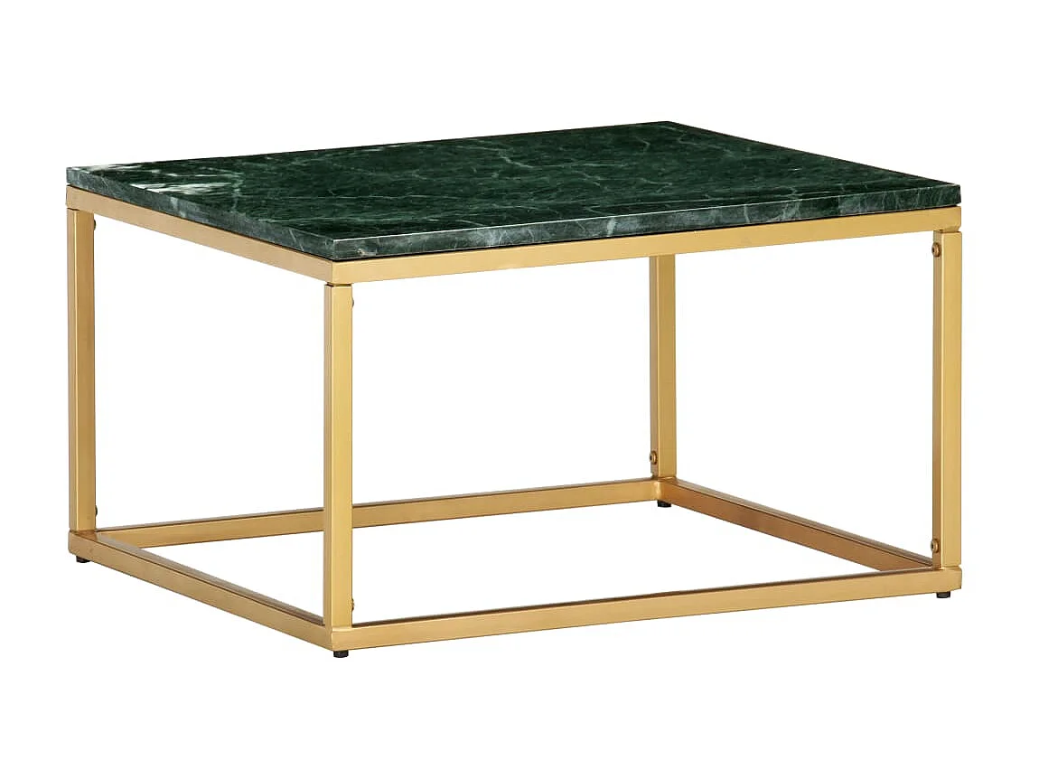 Table basse Vert 60x60x35 cm Pierre véritable et texture marbre