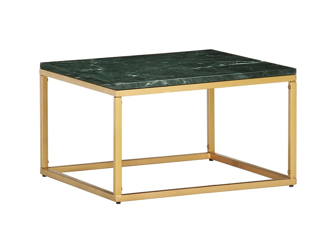 Table basse Vert 60x60x35 cm Pierre véritable et texture marbre
