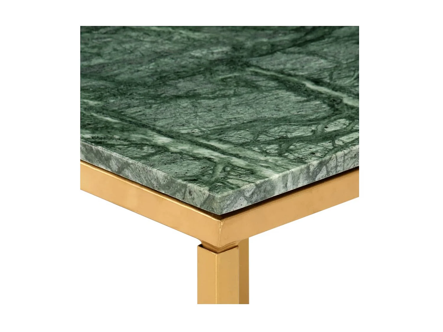 Table basse Vert 60x60x35 cm Pierre véritable et texture marbre