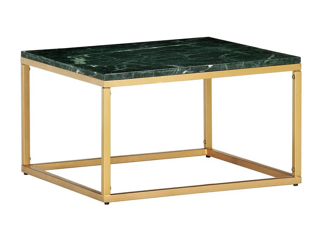 Table basse Vert 60x60x35 cm Pierre véritable et texture marbre