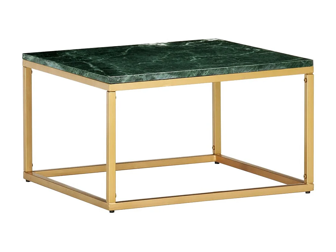 Table basse Vert 60x60x35 cm Pierre véritable et texture marbre