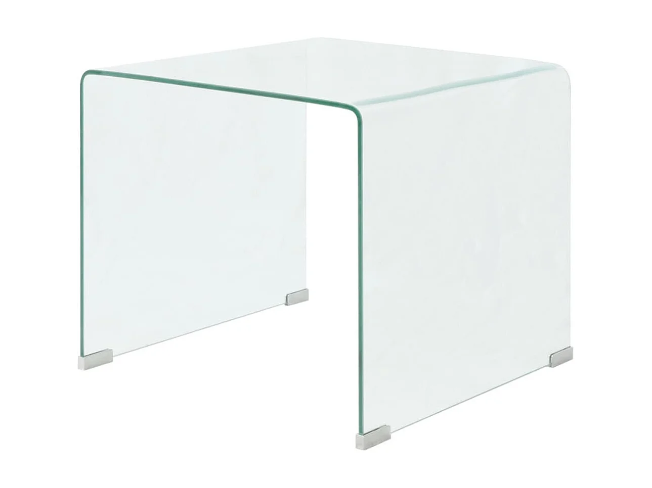 Table basse 49,5 x 50 x 45 cm Verre trempé Transparent