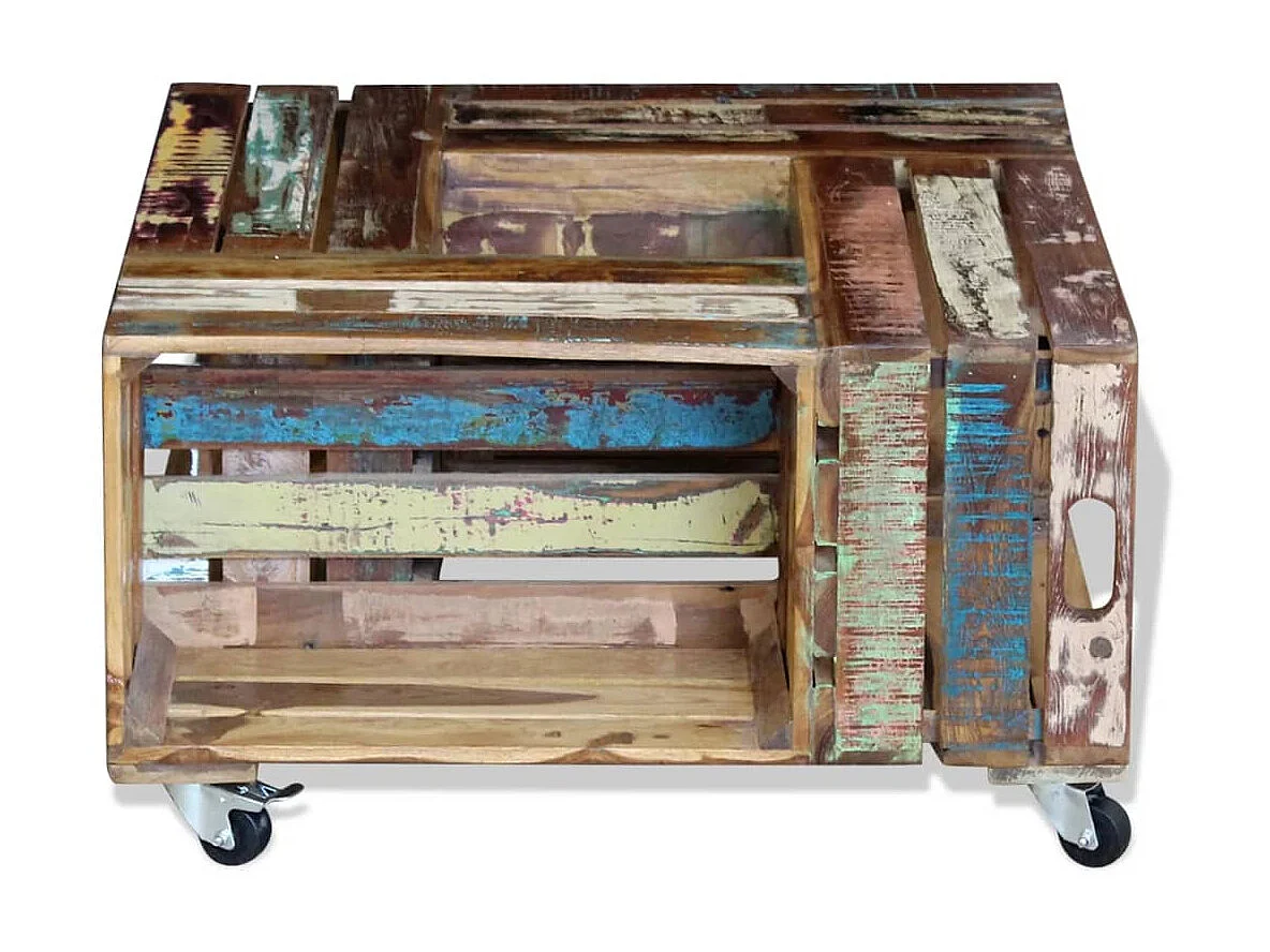 Table basse Bois de récupération massif 70 x 70 x 35 cm