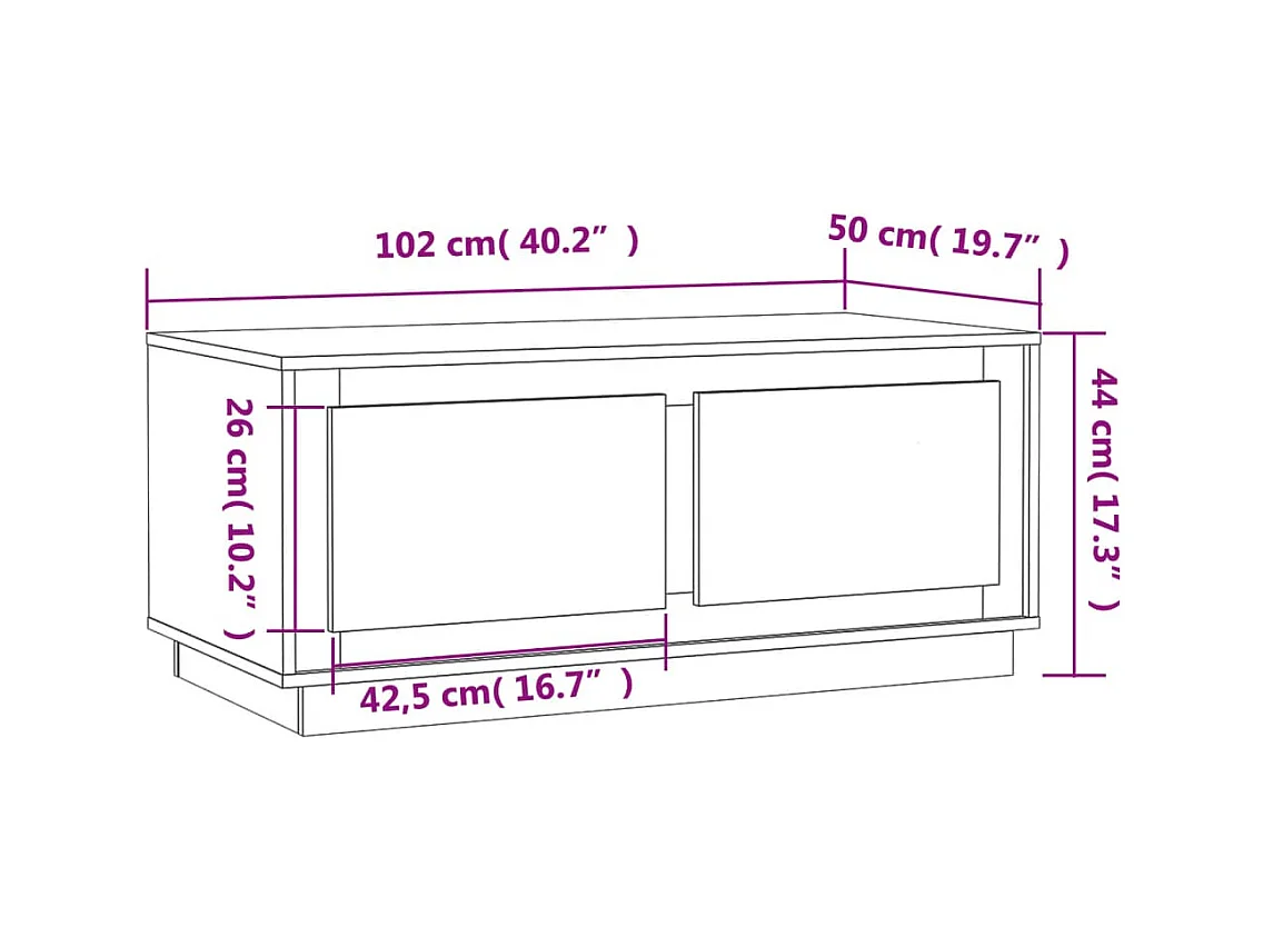 Gold Couchtisch schwarz 102x50x44 cm Holzwerkstoff
